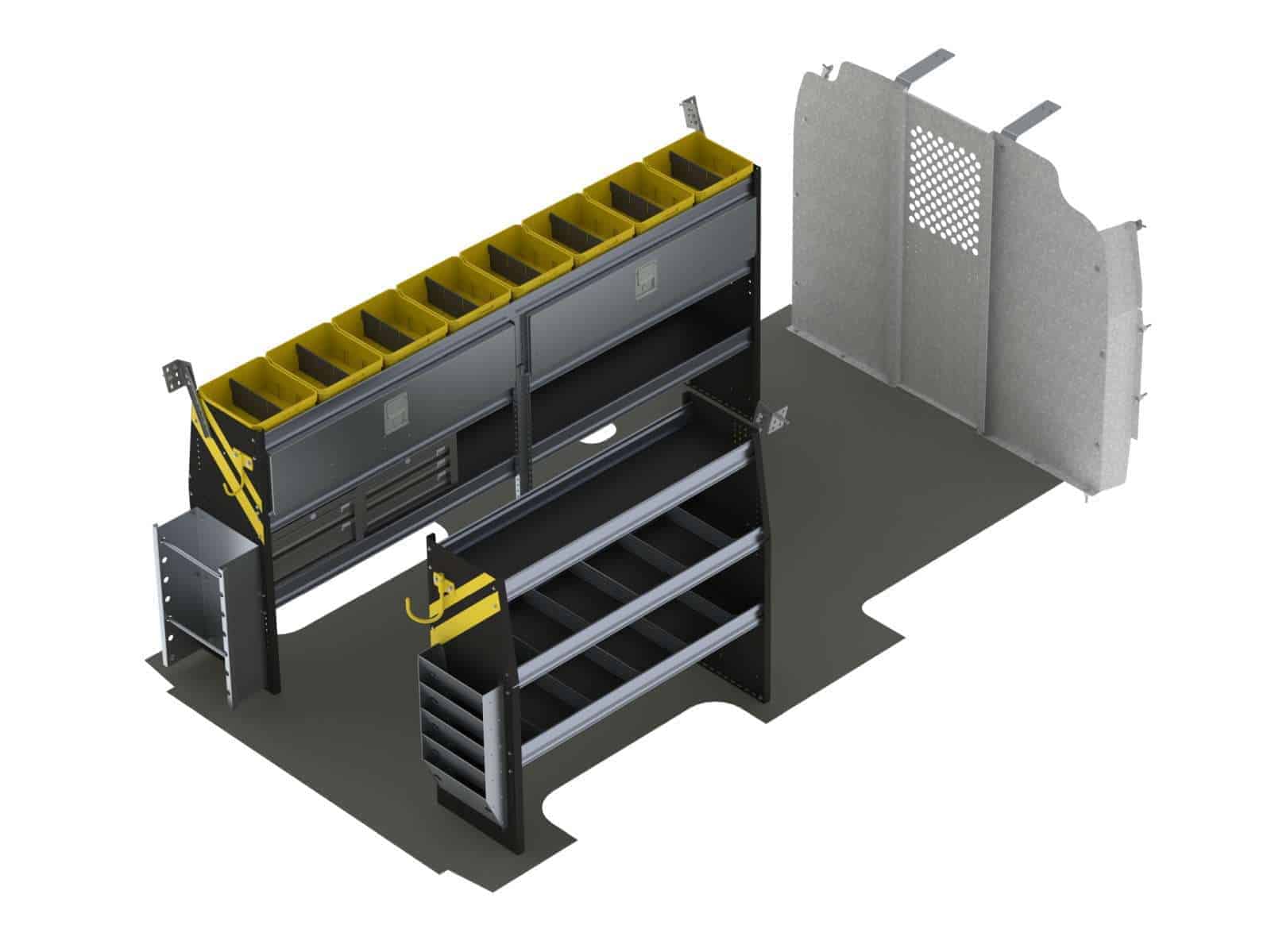 Aménagement de fourgonnette pour électricien, Chevrolet Express empattement 155