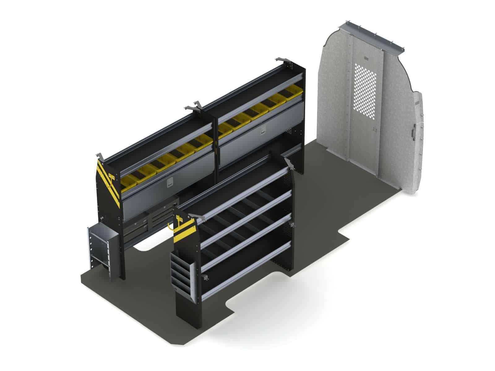 Aménagement de fourgonnette pour électricien, Mercedes Sprinter empattement 170